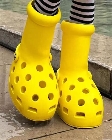 crocs yellow big boots